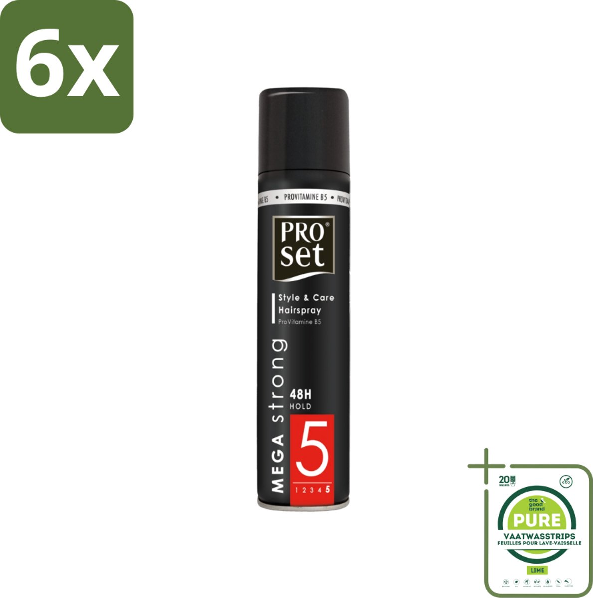 Proset Haarspray Mega Sterk 300 ml - Voordeelverpakking - 6 stuks - Haarspray - Sterke fixatie
