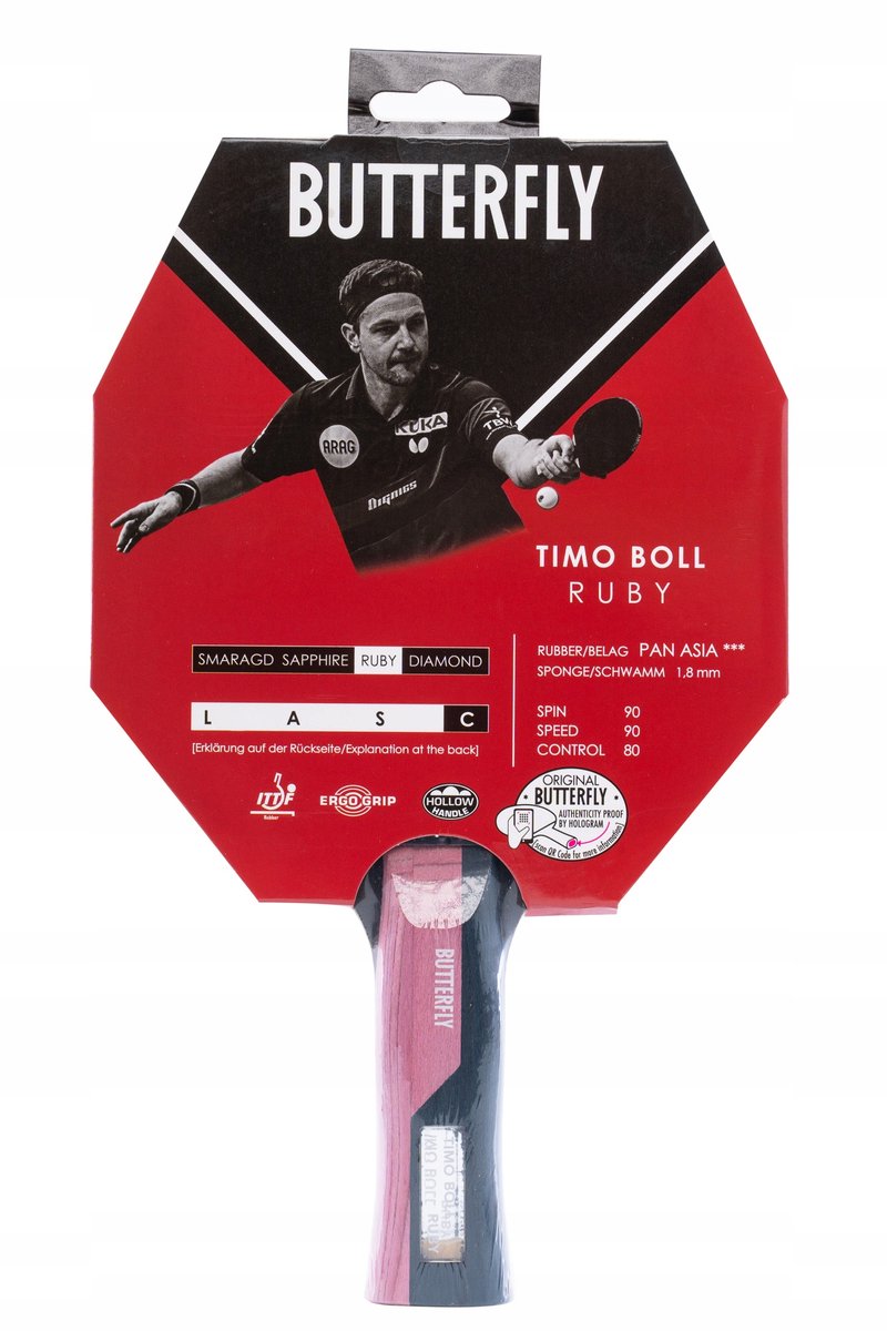 Butterfly Timo Boll Ruby Tafeltennisracket - S+