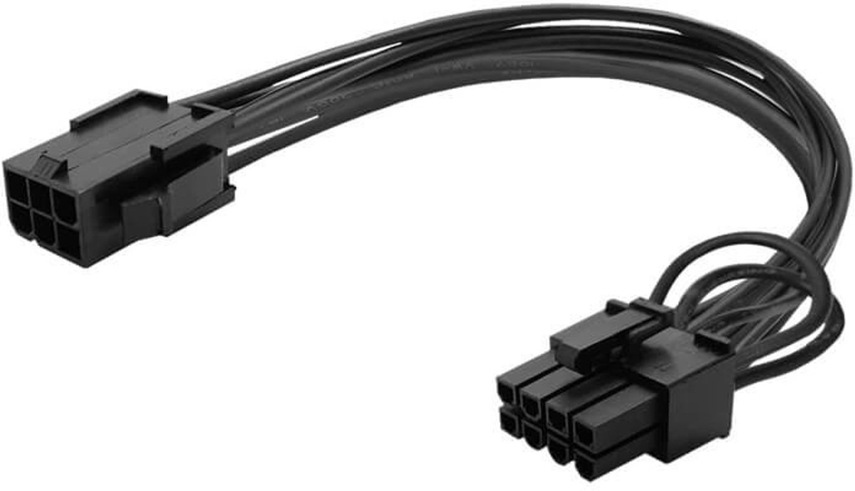 Savio PCI-E 6+2 pins voedingskabel 15cm - AK-49