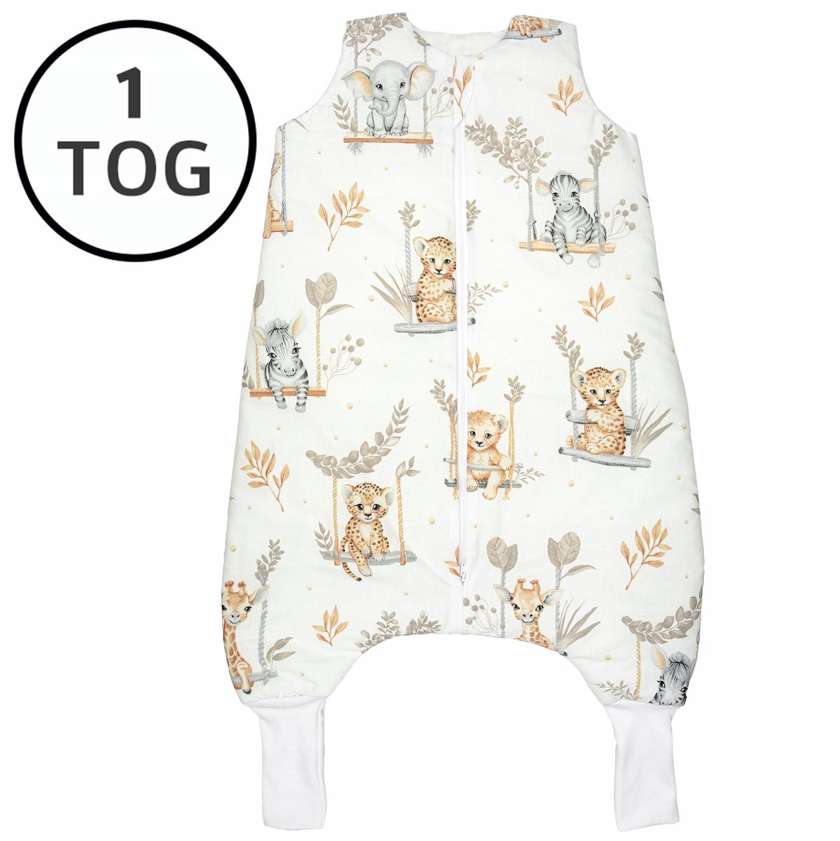 Opgewarmde slaapzak met poten, 110-122, 1 TOG, 100% katoen, Nederlands product