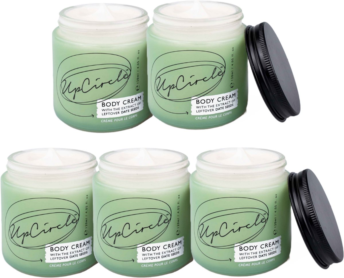 UpCircle - Bodycrème - 99% Natuurlijke Ingrediënten - Met Upcycled Dadelpit-Extract - Voor Alle Huidtypes - Vegan - 5 x 120 ml