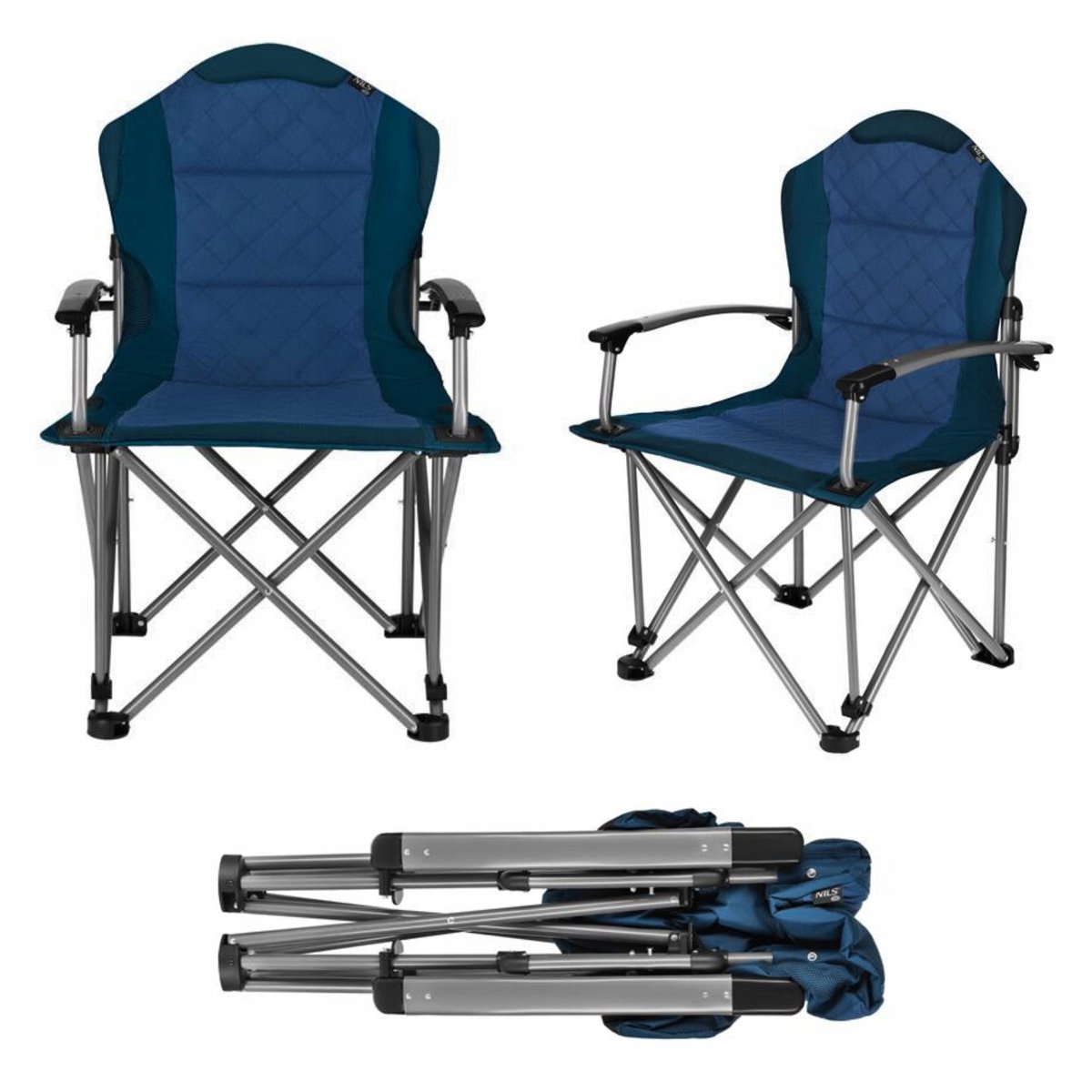 Nils Camp Opvouwbare campingstoel Blauw - Duurzaam Oxford-materiaal