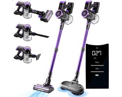 AG4200+ Steelstofzuiger Draadloos – Met Dweilfunctie 2 in 1 – Deep Purple – Krachtige Stofzuiger Zonder Zak – Geschikt voor Dierenharen – Compact & Lichtgewicht Kruimeldief