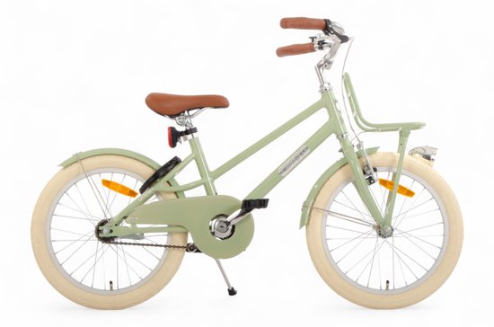 AMIGO Urban Meisjesfiets 18 Inch - Kinderfiets 27 cm - Lichtgewicht Aluminium - Met Terugtraprem en V-Brake - Groen