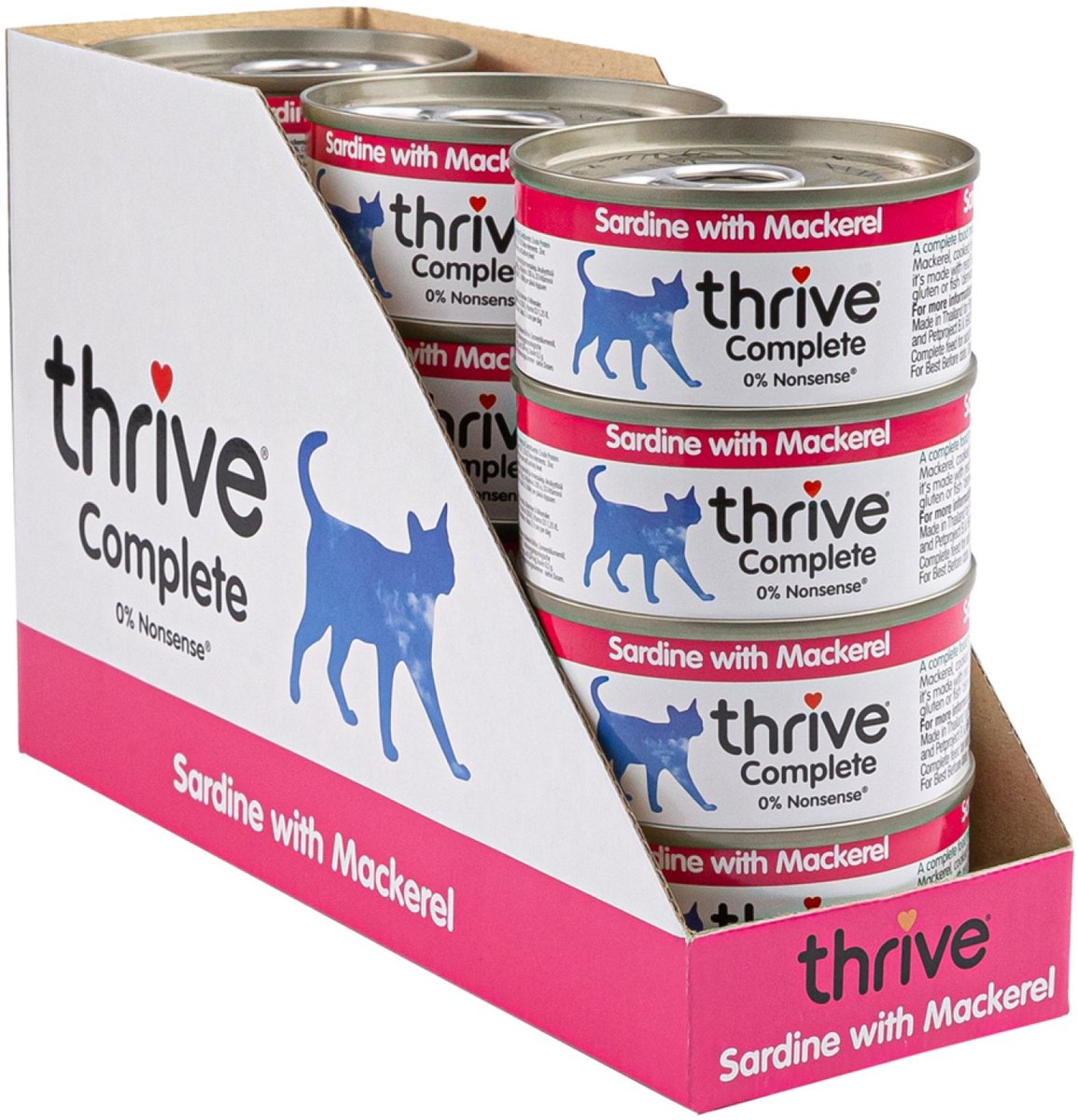 Thrive natvoeding voor de kat Sardine met makreel 75 gr. - per 12 stuks