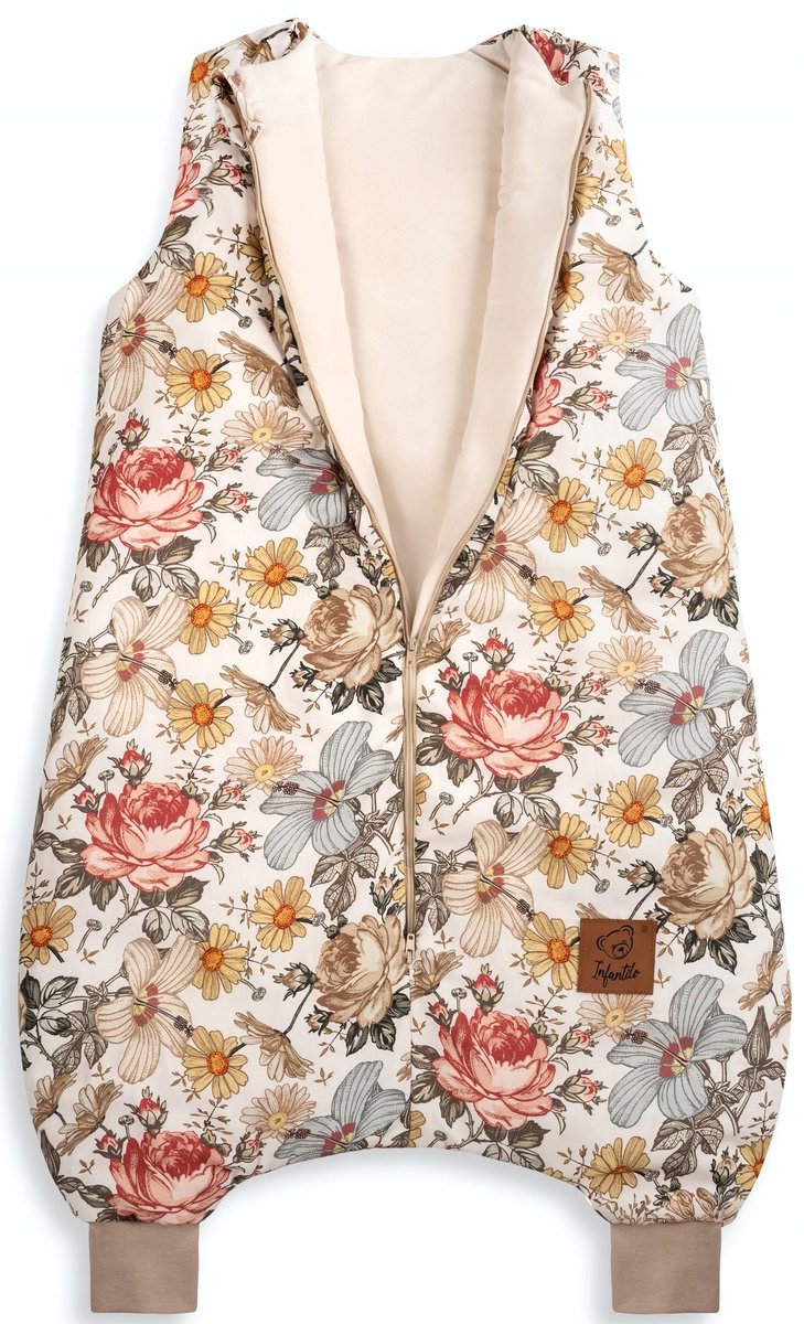 Infantilo Babyslaapzak met Voeten - Katoensatijn - Retro Bloemen