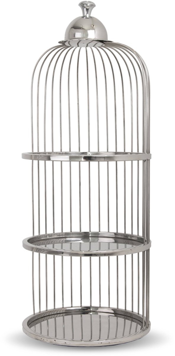 RVS 3-laagse Kooi Taart‑/Gebakstandaard – 62 cm Hoog – Luxe Dessert Etagère – Chic Horeca