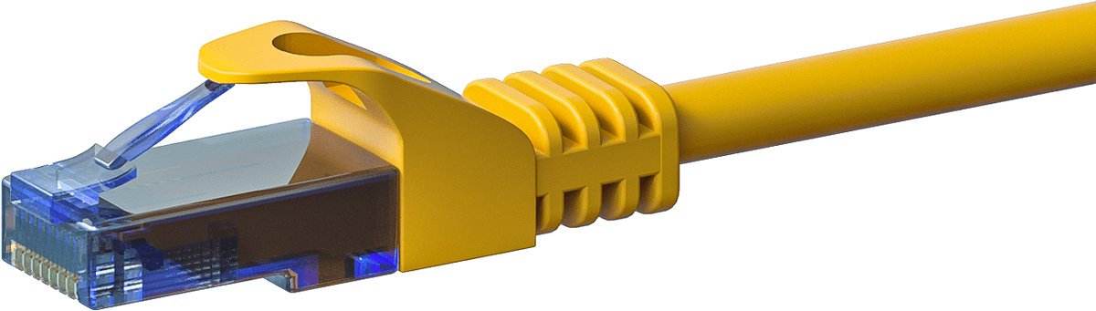 Danicom UTP CAT6a patchkabel - 0,50 meter geel - 100% koper - netwerkkabel - internetkabel - UTP kabel - RJ45 - 10000 mbit/s
