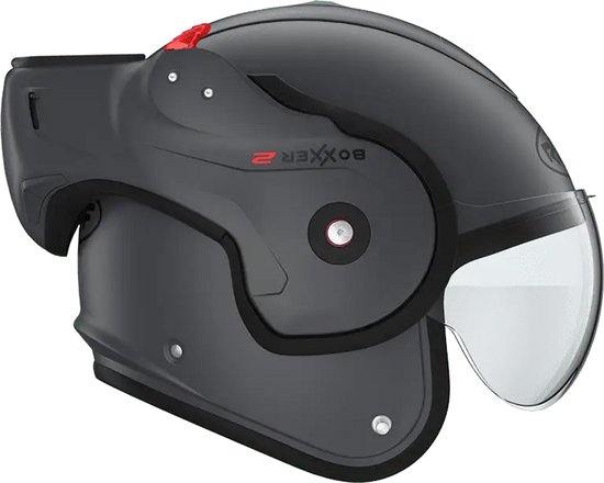ROOF - RO9 BOXXER 2 GRAPHITE MAT - Maat XXL - Systeemhelmen - Scooter helm - Motorhelm - Zwart - ECE 22.05 goedgekeurd - Scooterhelmen mannen en vrouwen.