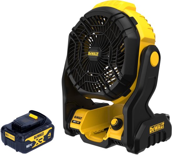 DeWalt DCE 512 N 18V accuventilator snoerloos met 4.0 Ah accu krachtige mobiele bouwventilator