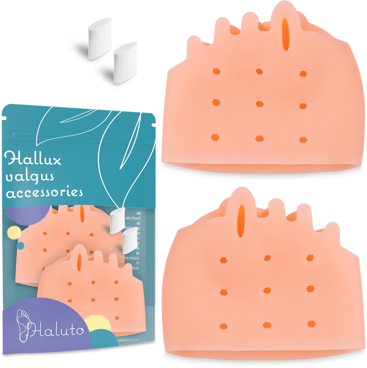 Gel Separator Hallux Valgus Corrector voor 5 Tenen - Paar