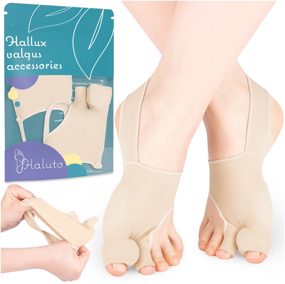 Halux Corrector met Gelkussen - L Paar - Comfortabele Voetbescherming