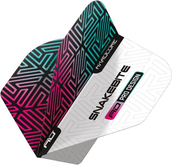 Red Dragon Peter Wright Hardcore Premium Snakebite White & Rainbow - Dart Flights van Red Dragon — afbeelding 2