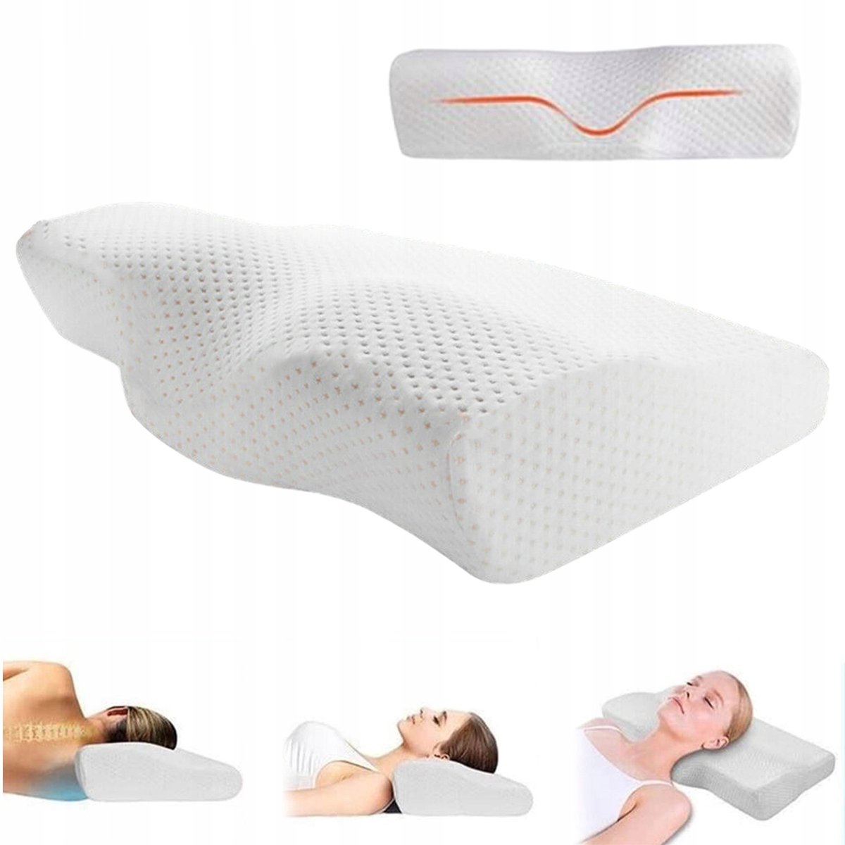 Therapeutische traagschuim kussen voor nek- en rugondersteuning