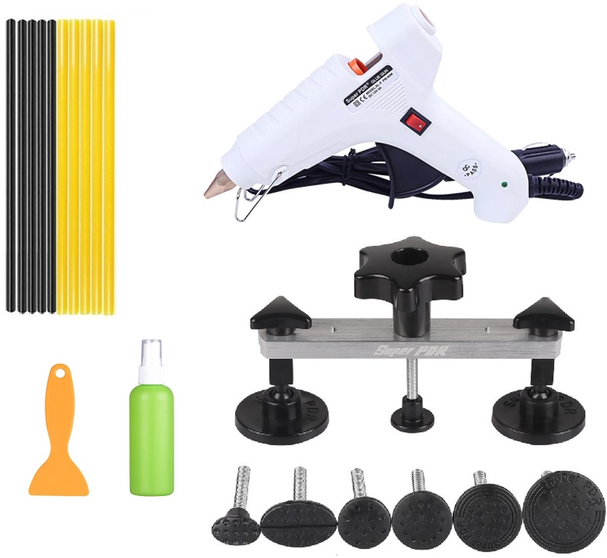 PDR set voor deukreparatie zonder spuiten - 12V lijmpistool