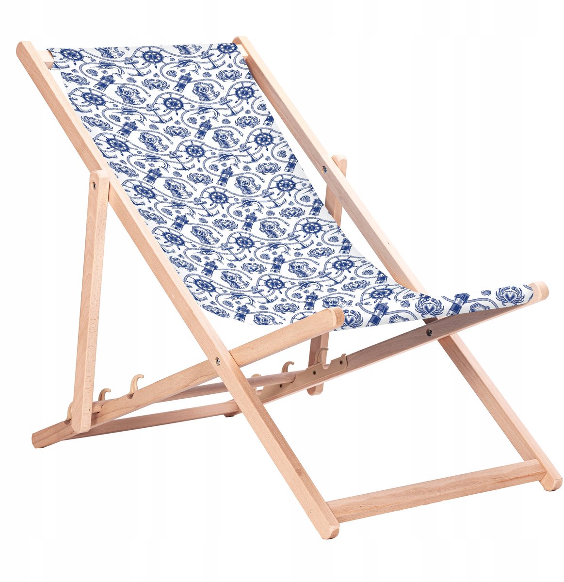 Houten loungestoel met ankerprint - 91 designs, 3 standaards