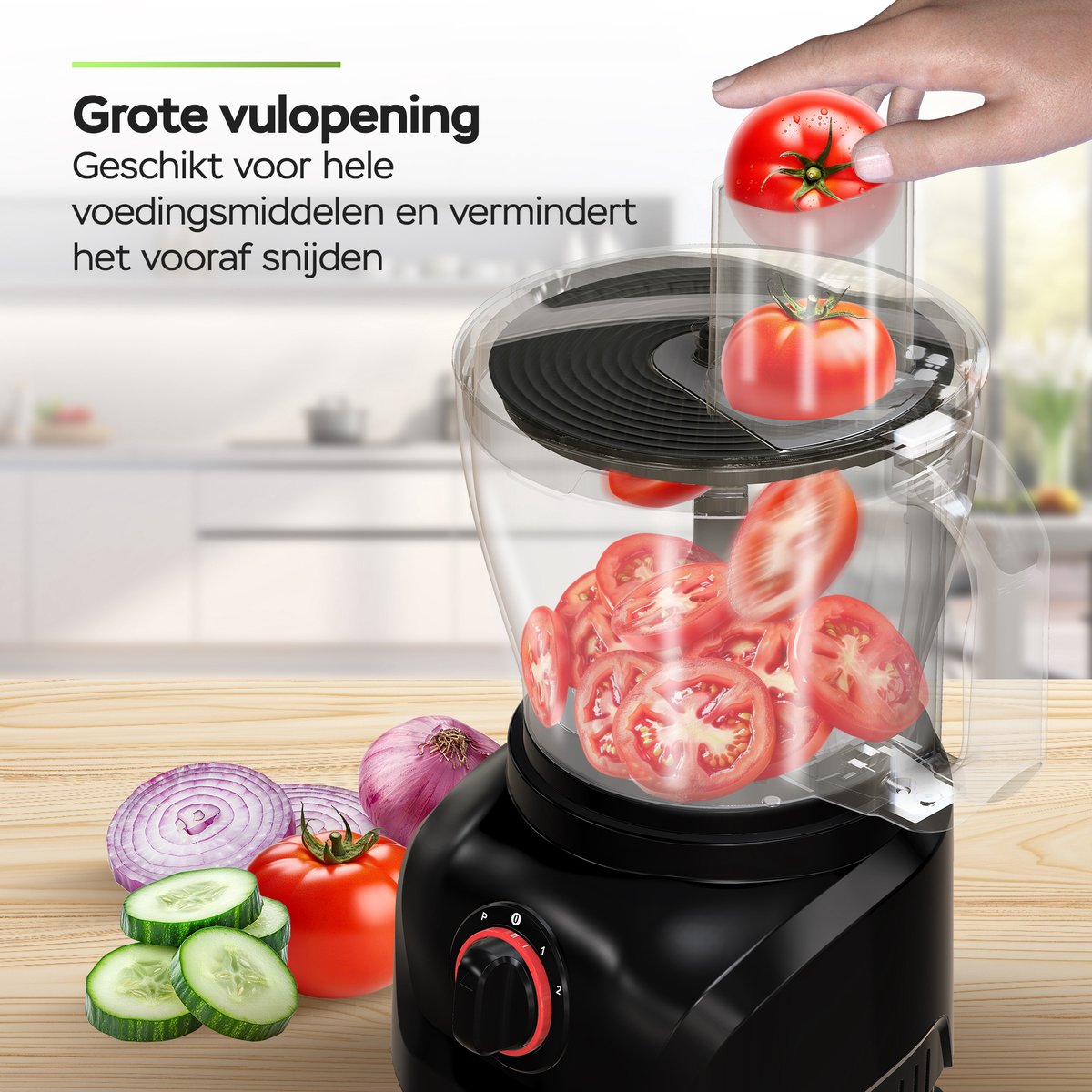TurboTronic FP900 Foodprocessor - 8-in-1 Keukenmachine - 3 Liter - Zwart thumbnail 4