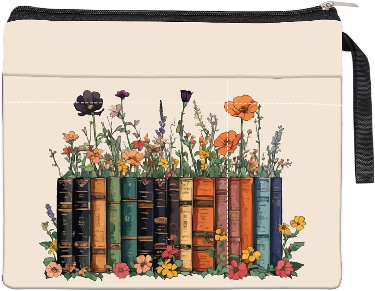 CSGoods - Boekhoes 11,41 x 9,45 cm - Bibliotheek Bloem Plant Notitieboek Wraps - Wasbaar Paperback Boekbeschermer met Rits - Boekenliefhebbers Verjaardag Afstuderen - Bulk Wraps Zakje