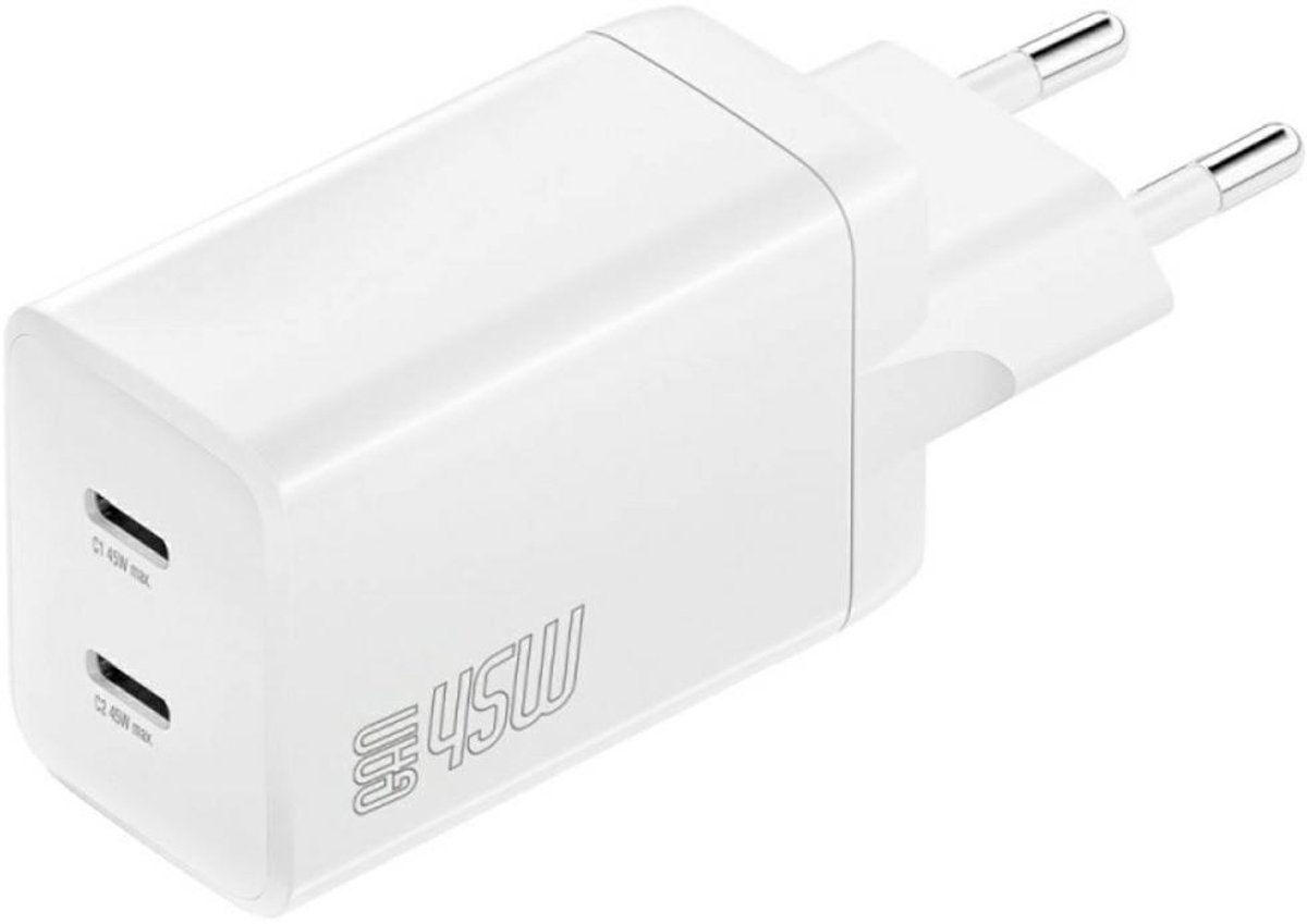 4Smarts 45W Pdplug Dubbele Oplader Met 2X Usb-C Voor Snelle Telefoons