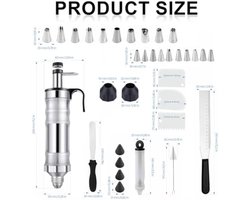 ST TRADİNG Professionele Garneerset voor Desserts - 34 Delig met 20 Mondstukken