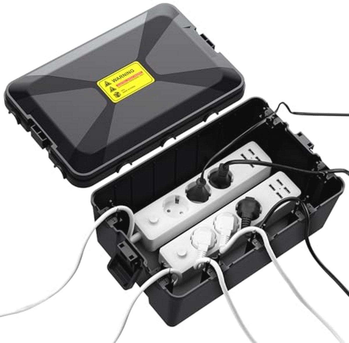 Grote waterdichte kabelbox voor buiten - IP54, weerbestendig, geschikt voor meervoudige stopcontacten