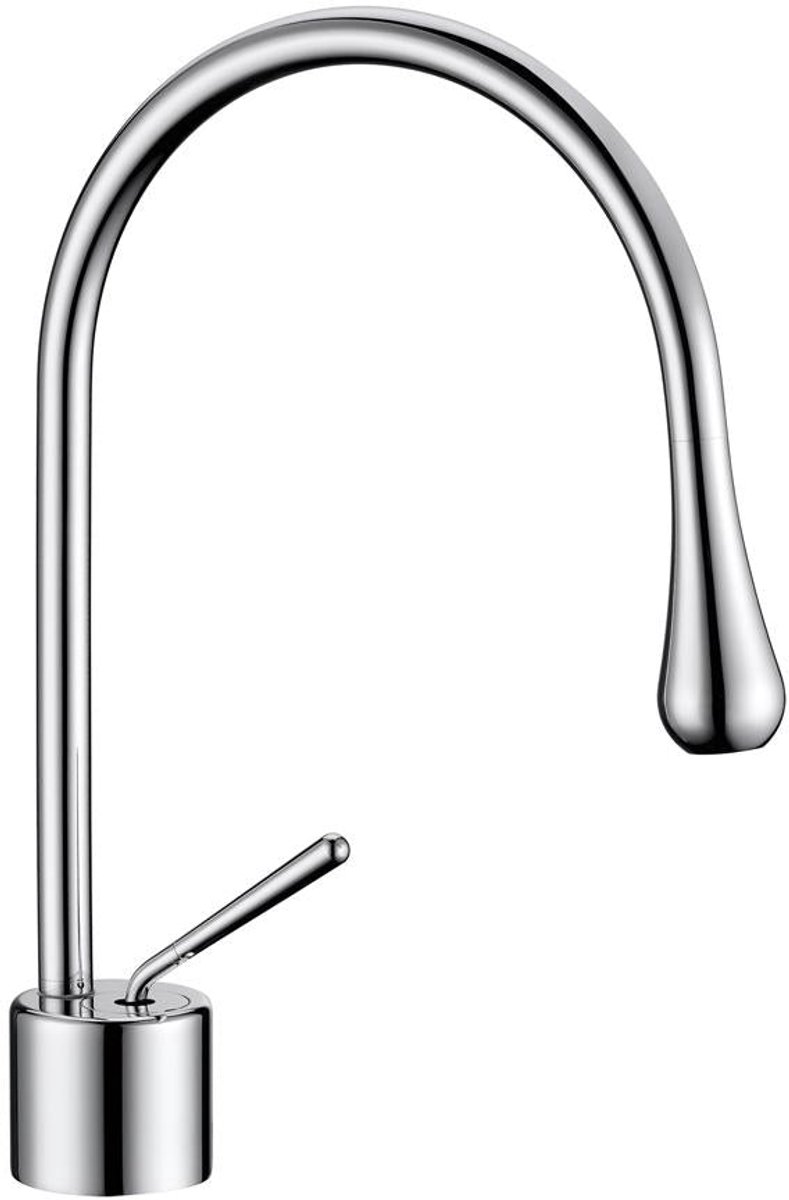 Hudor Wastafelkraan Chroom - Fonteinkraan met Planchet 201 Messing - Wastafelmengkraan Draaibare Uitloop - Keramische Cartridge - Waterbesparend