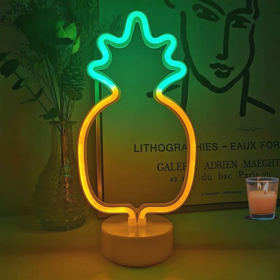 Led Neon Ananas Nachtlampje - Decoratieve Verlichting voor Binnen, Bruiloften en Feestjes van Merkloos — afbeelding 2