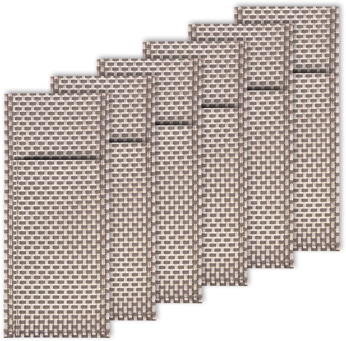 Westmark 6 Servet-/bestekzakjes, 24 x 9 cm, synthetisch weefsel, Saleen-collectie: Elegance, grijs/zilver, 01210344250