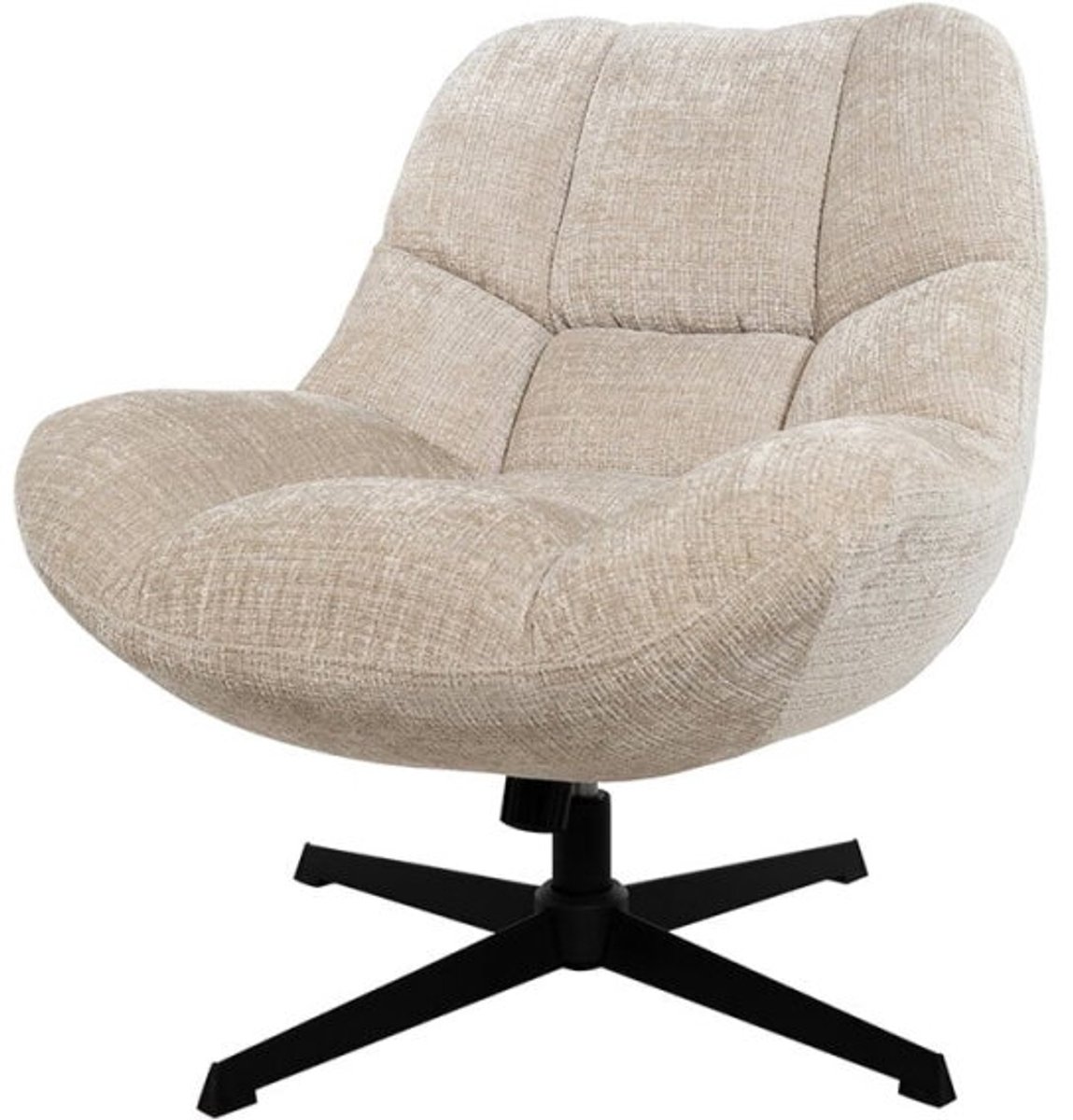Meubelplaats Draaifauteuil Chuck 360 - schommel effect - stof cremona 02 natural - relaxfauteuil - 77x80x86 cm