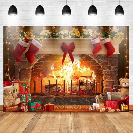 Avezano Kerst open haard achtergrond kerstboom geschenken winter foto achtergrond familie kinderen kerst vakantie partij decoraties portret achtergrond foto cabine rekwisieten (7x5ft