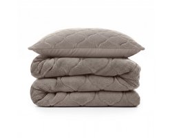 Sleeptime 2 in 1 Teddy Premium Dekbed zonder Overtrek - Dekbed Inclusief Slopen - 140 x 200 cm - Taupe/Grijs