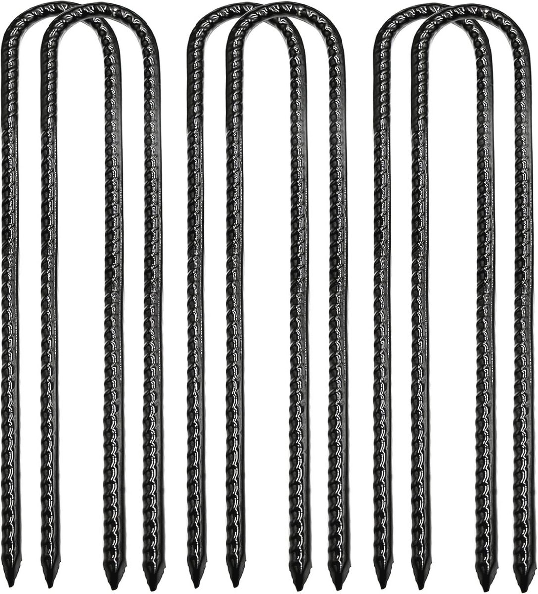 Grondankers voor Tenten en Tuin, U-Haringen, 30 cm, 6 Stuks
