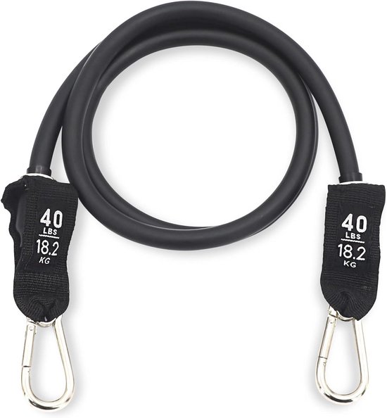 Elastische sportband voor krachttraining en fitness, ideale weerstandsband voor mobiliteit en pull-ups bij crossfit of street workout, Frans merk, tevreden of geld terug (zwart