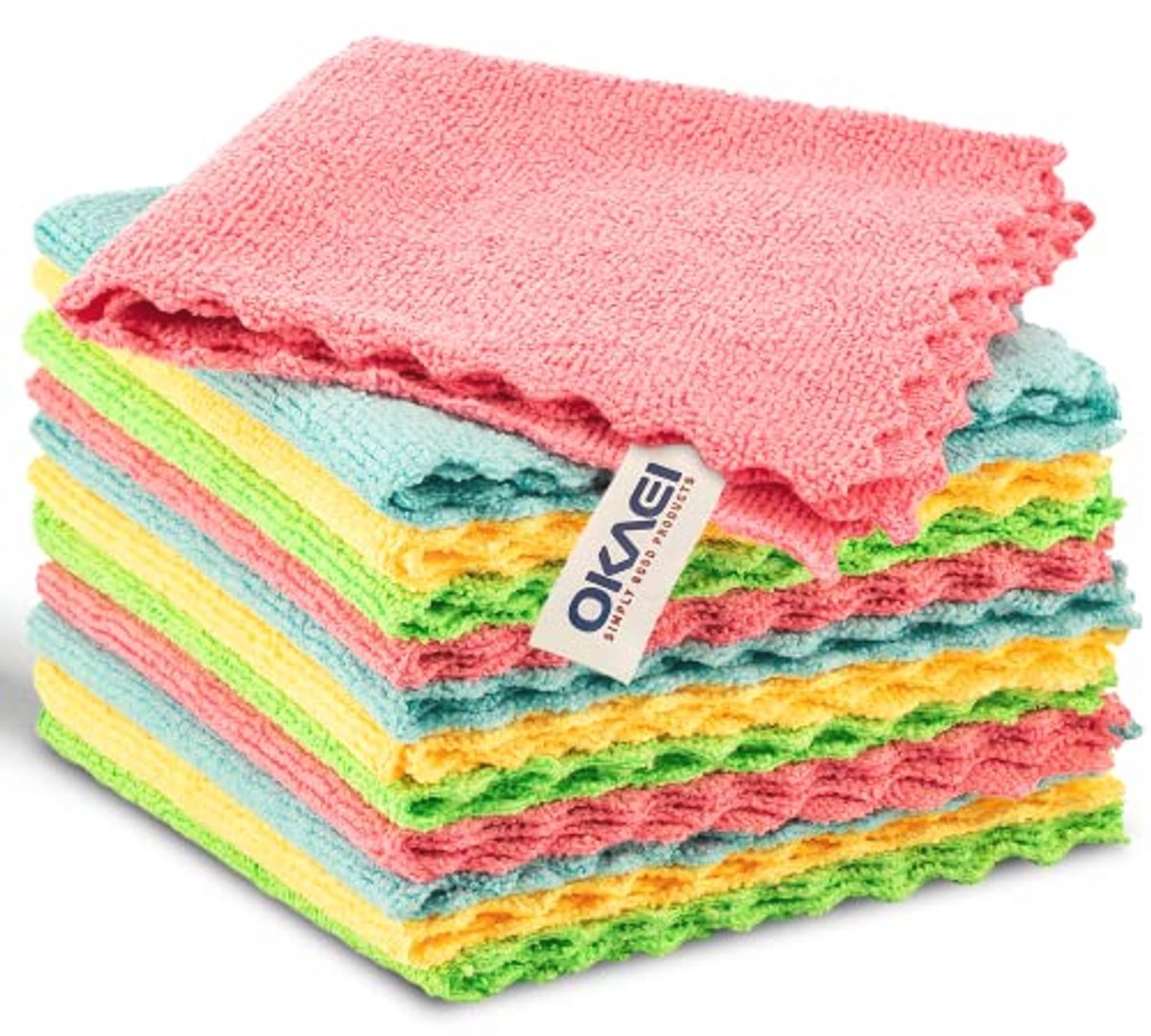 Microvezeldoeken 12 stuks - Pluisvrij, Streepvrij en Zacht - Voor Thuis, Badkamer, Auto en Keuken - 30 x 30 cm