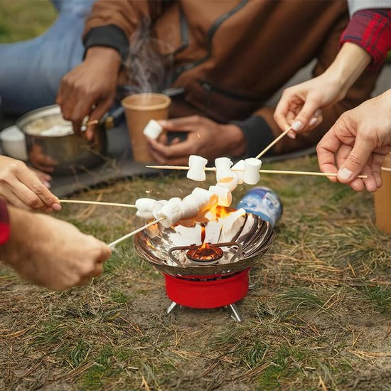 Draagbaar gasfornuis voor camping - Opvouwbaar en compact- 2800W– Winddicht ontwerp - Ideaal voor kamperen en barbecue- Lichtgewicht en eenvoudig te hanteren-Inclusief 2 Gasflessen van Draagbaar — afbeelding 3