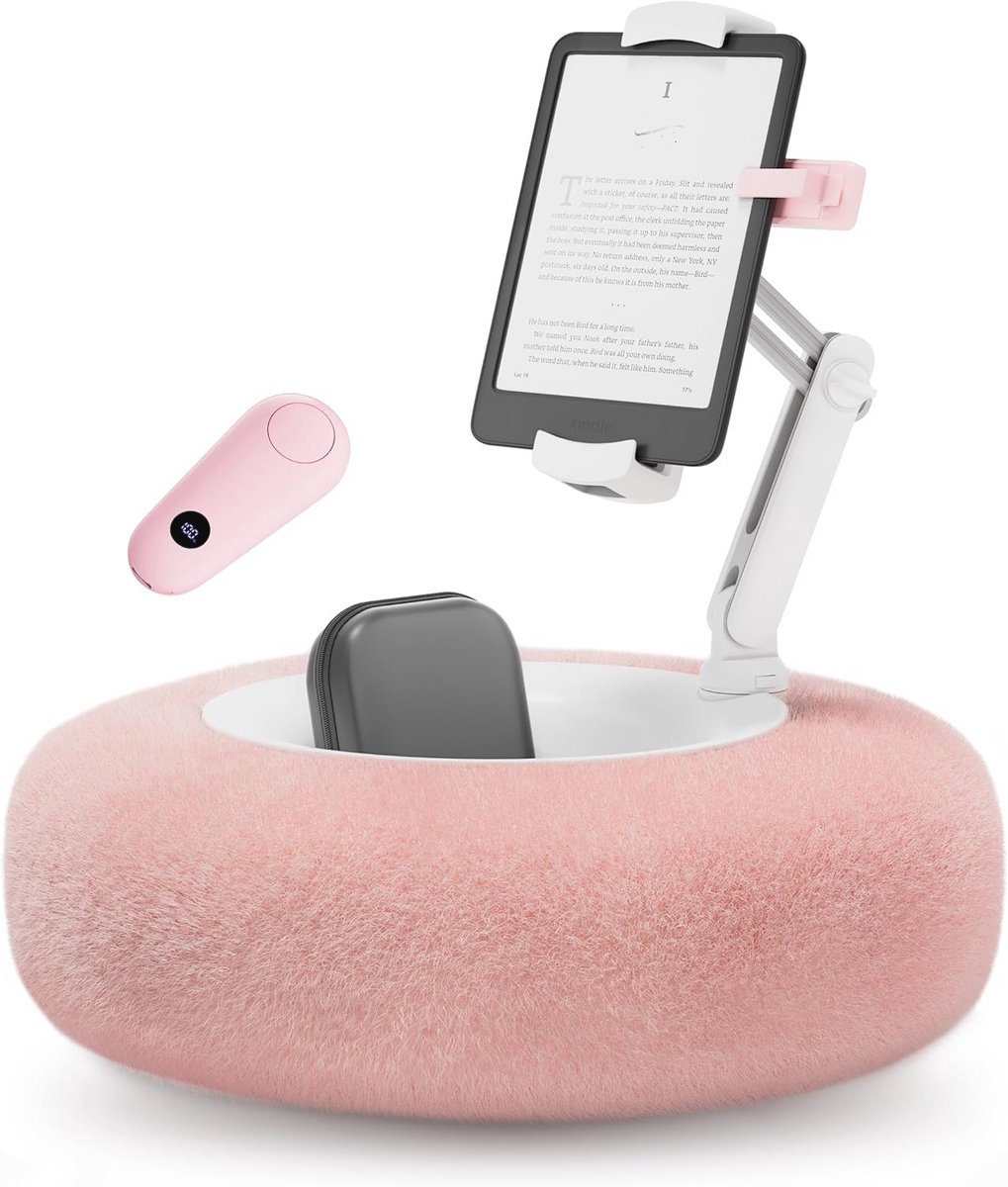 Tablet Kussenstandaard met 360° Verstelbare Houder en Page Turner voor E-readers en Tablets