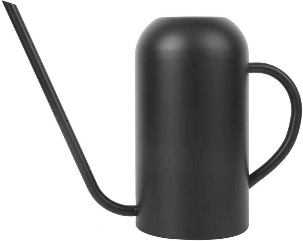 Gieter met Lange Uitloop voor Bloemen en Planten - Roestvrijstaal, 1.5L, Tuin Irrigatie Tool in Zwart