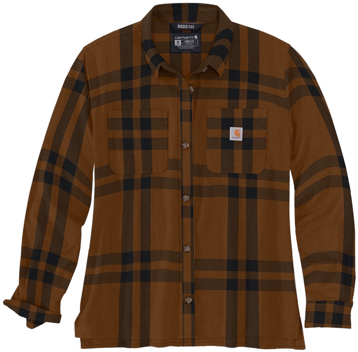 Carhartt Damen Hemd Midweight Flannel L/S Plaid Shirt Carhartt Heather-XS Bruin
