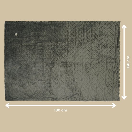 Luvego Elektrische Deken XL - Bovendeken & Warmtedeken - 180x130CM - 1 of 2 persoons - TÜV GS - Omslagdeken & Knuffeldeken - 9 Warmtestanden met Timer - 160W - Wasbaar - Verwarmingsdeken Fleece Plaid - Grijs