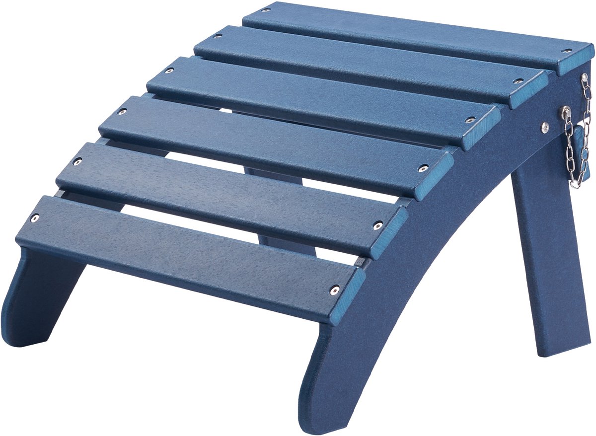 VEVOR Voetenbank Adirondack Ottoman 475x480x350mm HDPE Tuinstoel Opvouwbaar Blauw