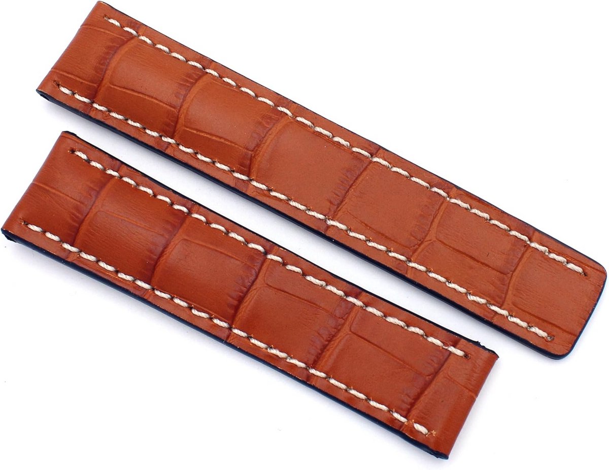 Handgemaakte Horlogeband met Krokodillenreliëf