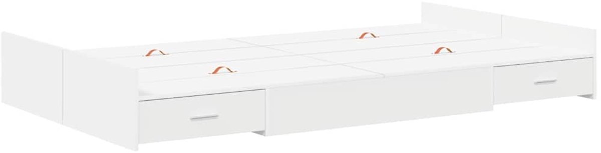 Tweepersoonsbed | Dubbelbed | Volwassenenbed | Bedframe met opbergruimte Wit 120 x 200 cm Bewerkt hout