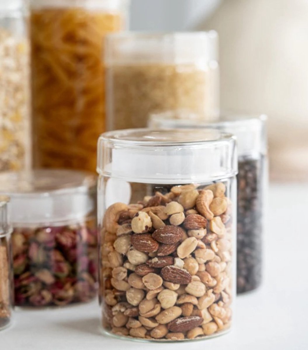 Zoha Glazen Voorraadpot Rond 800 ml – Set van 2 – Luchtdicht – BPA-vrij – Borosilicaatglas