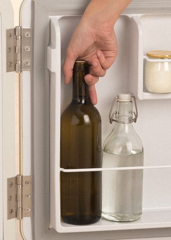CREATE - Koelkast in retrostijl - Gebroken wit - Handvat Terracotta - FRIDGE RETRO 48L van create — afbeelding 4