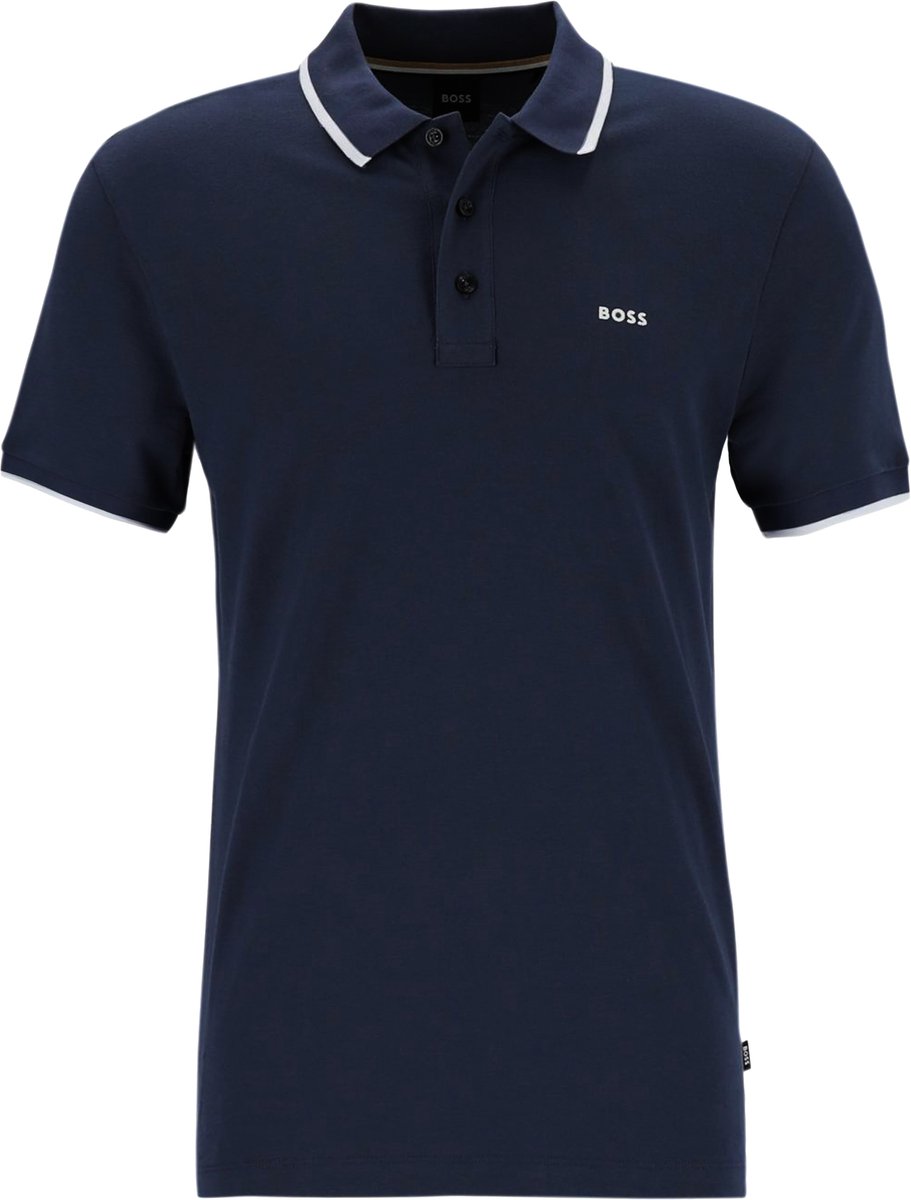 BOSS Parlay regular fit polo - pique - donkerblauw