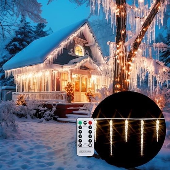 Anmossi Kleurveranderende Kerstverlichting voor Buiten,10m 400 LED Lichtsnoer met Ijspegels,APP Bediening,Waterdicht Gordijn Lichtketting,voor Tuin Feest Kerstmis Verlichting,Warm Wit en Kleur Anmossi Kleurveranderende Kerstverlichting voor Buiten,10m 400 LED Lichtsnoer met Ijspegels,APP Bediening,Waterdicht Gordijn Lichtketting,voor Tuin Feest Kerstmis Verlichting,Warm Wit en Kleur
