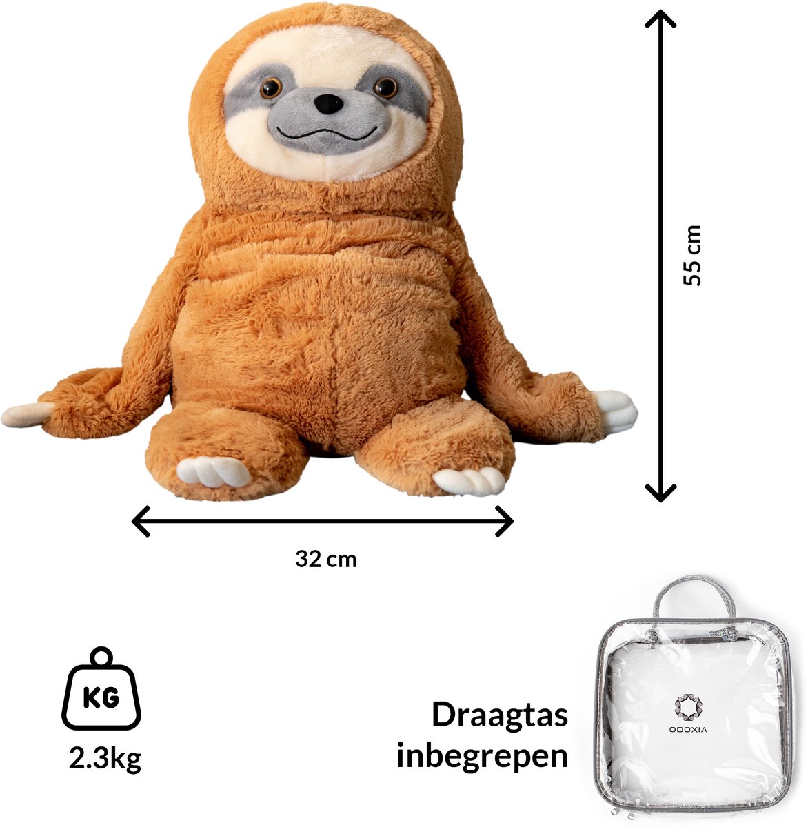 Verzwaringsknuffel Luiaard 2,3 KG - Weighted Stuffed Animal Sloth - Verzwaringsknuffel Volwassenen -Verzwarings Knuffel - Antistress Knuffel - Verzwaringsknuffel Kind Therapeutisch Speelgoed, Machinewasbaar - Stressverlichting en Focus — afbeelding 5