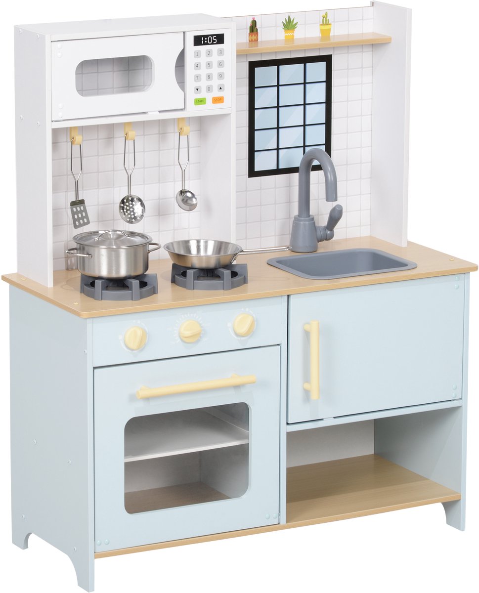 AIYAPLAY - Kinderkeuken speelset - MDF - 72x33x85,2cm - Blauw