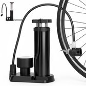 Lomera Mini Voetpomp - Voetpomp met Drukmeter - Fiets Voetpomp - Geschikt voor Alle Ventieltypes - Analoge Drukmeter - Max 11 Bar - 160PSI - Compacte Luchtpomp - Draagbare Fietspomp - Bandenpomp - Ballenpomp - Opblaasbare Artikelen