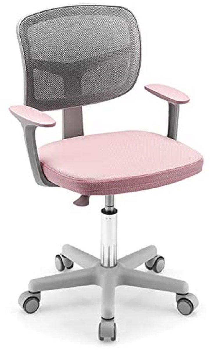 Ergonomische Kinder Bureaustoel met Armleuningen en Wieltjes - Verstelbare Draaistoel voor Kinderen tot 150 kg